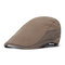 Mens Vintage Comfortable Soft Sunshade Cotton Adjustable Beret Cap Outdoor Travel Hat - Khaki
