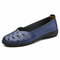 Women Stitching Hollow Comfy Breathable Slip Resistant Casual Slip On Loafers - Blue