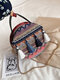 Women Weave Bohemia Ethnic Pattern Printed Tassel Crossbody Bag Handbag Satchel Bag Circle Bag - Blue