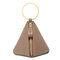 Triangle Creative PU Leather Zipper Coin Bags Card Holder Clutch Bag - Coffee