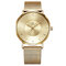 SK Fashion Quartz WristWatch Round Dial Simple Indicator Stainless Steel Strap Watch for Women - Gold