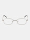 Unisex Resin Anti-Blue Eye Protection Full Metal Frame Foldable Presbyopic Glasse - Silver