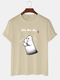 T-shirt a maniche corte da uomo con stampa di artigli di gatto dei cartoni animati Collo - Albicocca