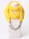 1 Pcs Chiffon Fake Pearl Decor Pendant Sunshade Keep Warm Scarf Necklace - Yellow
