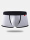Men Sexy Plain Boxer Briefs Breathable Patchwork U Convex Pouch Underwear - White