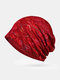 Women Lace Calico With Irregular Colorful Glue Breathable Casual Beanie Hat - Wine Red
