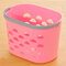 Portable Shopping Tote Basket Table Kitchen Storage Box Hand-held Bathroom Storage Baskets  - Pink