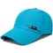 Men's Summer Breathable Adjustable Mesh Hat Quick Dry Cap Outdoor Sports Climbing Baseball Cap - Lake Blue