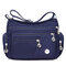 Women Nylon Waterproof Crossbody Bags Leisure Travel Multi-Pocket Messenger Bags - Blue