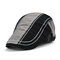 Mens Pure Cotton Patchwork Colors Beret Caps Casual Adjustable Visor Forward Hats - Black