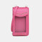 Women Touch Screen 6.3 Inch Phone Holder 10 Card Slot Rivet Crossbody Bag Wallet - Pink
