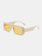 JASSY Women Casual Tech Transparent Colorful Studded Square Sunglasses - #04