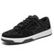 Men Brief Breathable Non Slip Casual Lace Up Skate Shoes - Black