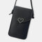 Women Love Pattern Touch Screen Card Holder 6.3 Inch Phone Bag - Black