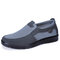Men Mesh Fabric Breathable Slip On Casual Shoes - Grey