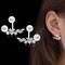 Boucles d'oreilles à suspendre élégantes Boucles d'oreilles en strass en argent Perle Feuilles Boucles d'oreilles femmes  - 01