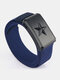 Men Nylon Solid Color Pentagram Pattern Automatic Function Alloy Magnetic Buckle Outdoor Train Casual Belt - Royal Blue