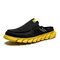 Men Cloth Breathable Sports Slip On Casaul Backless Slippers - Yellow