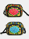 Women Embroidered Purse Cellphone Wallet Crossbody Bag Mini Shoulder Bag - Blue