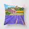 Throw Pillow Covers Oil Painting Lavender Purple Flowers Decorative Pillow Cases Home Decor Square 18x18 Inches Cotton Linen Pillowcases - #3