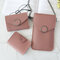 3 PCS Women Touch-screen Phone Bag 30 Card Slot Card Holder Short Wallet - Pink 1