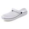 Men Adjustable Heel Strap Hole Breathable Beach Water Sandals - White