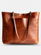 Vintage Oversized Shoulder Bag Handbag Tote - Brown