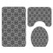 Black And White Patterned Carpet Four-Piece Shower Curtain Floor Mat Bathroom Mat Set - Three-piece suit
