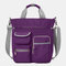 Women Nylon Waterproof Large Capacity Crossbody Bag Multi-function Business Computer Handbag - Purple