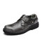 Men British Style Handmade Cowhide Leather Comfy Wearable Business Casual Shoes - Gray