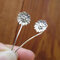 925 Silver Plated Flower Leaf Women Earrings Sun Flower Pendant Earrings - Silver