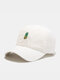 قبعة بيسبول JASSY للجنسين من القطن في الهواء الطلق مطرزة بفاكهة الأناناس - أبيض