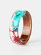 1 anello da uomo con fiori secchi in resina di legno casual vintage - Rosso