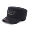 Mens Cotton Embroidery Letter Flat Hat Casual Outdoor Sport Military Hat Visor Snapback Caps - Black