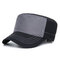 Men Adjustable Vogue Cotton Solid Color Flat Cap Sunshade Casual Outdoors Peaked Forward Hat - Black
