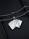 Trendy Stylish Straight Flush Playing Cards All-match Stainless Steel Necklace - #01