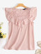 Повседневная блузка с оборками и кружевом в стиле пэчворк для отдыха - Розовый