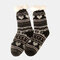 Jacquard And Velvet Anti-ski Socks Thickening Lambskin Knit Socks - Coffee