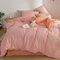 4Pcs Plaid Style Winter New Bedding Set Home Sheet Duvet Cover Pillow Case Double Single Size - Pink