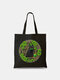 Women Black Cat Metal Happy St Patrick Day Pattern Print Handbag Shoulder Bag Tote - Black