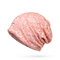 Women Thin Breathable Colorful Lace Bonnet Hat Good Flexible Beanie Cap - Pink