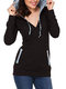 Maternity Casual Hooded Long-sleeved Nursing Sweater  - Navy