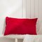 1 funda de cojín de franela de 30 * 50 cm Soft funda de almohada para sofá cama rectangular - Rojo