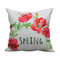 Style américain rafraîchissant imprimé floral Soft housse de coussin en peluche courte maison canapé taies d'oreiller de bureau - #3