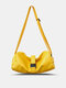 Men Faux Leather Fashion Waterproof Large Capacity Crossbody Bag Shoulder Bag - Yellow