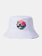 Women & Men Wave Pattern Casual Soft All-match Outdoor Travel Bucket Hat - White