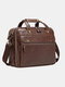 Men Retro Mltifunction Multi-Pocket  15.6 Inch Laptop Bag Briefcases Handbag Crossbody Bag - Brown