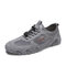 Men Mesh Splicing Breathable Non Slip Elastic Lace Casual Shoes - Gray
