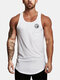 Mens Simple Solid Color Casual Breathable Sleeveless Tank Top - White