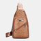Men Earphone Hole Business Multi-pocket Crossbody Bag Chest Bag Sling Bag - Yellow